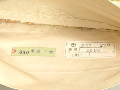 平和屋着物◎六通柄袋帯 唐織 風景文 金糸 正絹 逸品 DABE7831cd