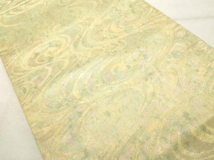 平和屋着物◎六通柄袋帯 流水文 金糸 正絹 逸品 DABE7833cd