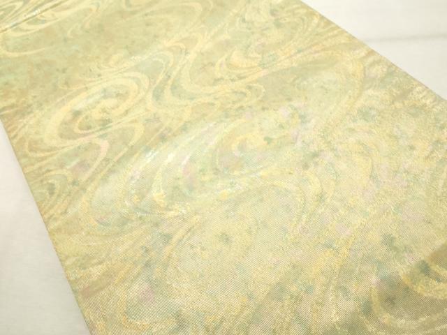 平和屋着物◎六通柄袋帯 流水文 金糸 正絹 逸品 DABE7833cd
