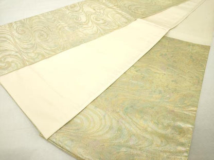 平和屋着物◎六通柄袋帯 流水文 金糸 正絹 逸品 DABE7833cd
