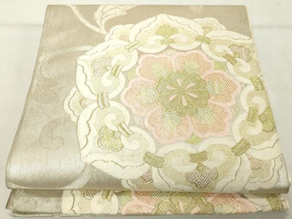 平和屋着物◎六通柄袋帯 唐織 舞花文 金糸 正絹 逸品 DABE7838cd