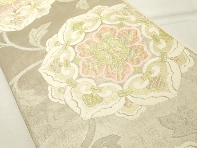 平和屋着物◎六通柄袋帯 唐織 舞花文 金糸 正絹 逸品 DABE7838cd