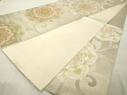 平和屋着物◎六通柄袋帯 唐織 舞花文 金糸 正絹 逸品 DABE7838cd