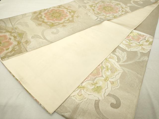 平和屋着物◎六通柄袋帯 唐織 舞花文 金糸 正絹 逸品 DABE7838cd