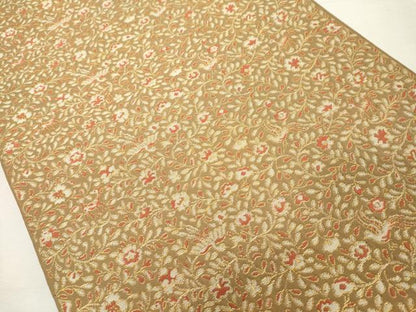 平和屋着物◎六通柄 本袋帯 花鳥文 金糸 正絹 逸品 DABE7839cd