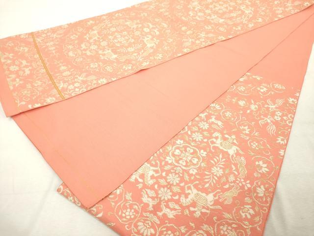 平和屋着物◎六通柄 本京袋帯 唐織 狩猟文 金糸 正絹 逸品 DABE7840cd