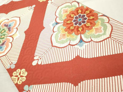 平和屋着物◎六通柄袋帯 唐織 花菱文 正絹 逸品 DABE7841cd