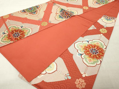平和屋着物◎六通柄袋帯 唐織 花菱文 正絹 逸品 DABE7841cd