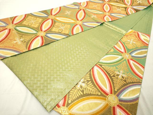 平和屋着物◎六通柄袋帯 唐織 七宝繋ぎ 金銀糸 正絹 逸品 DABE7860cd