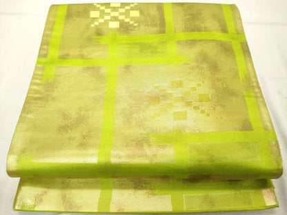 平和屋着物◎六通柄袋帯 抽象文様 金糸 正絹 逸品 DABE7862cd
