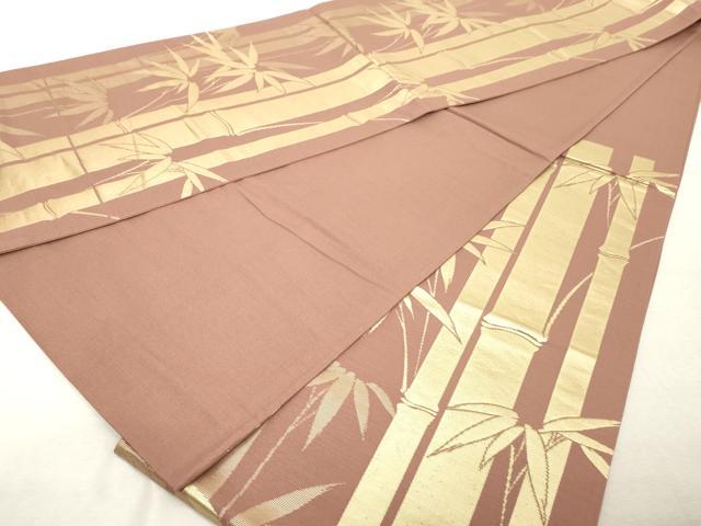 平和屋着物◎六通柄袋帯 笹竹文 金糸 正絹 逸品 DABE7864cd