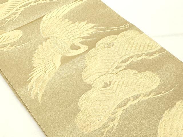 平和屋着物◎佐賀錦 西陣 六通柄袋帯 飛鶴松文 金糸 証紙付き 正絹 逸品 DABE7869cd