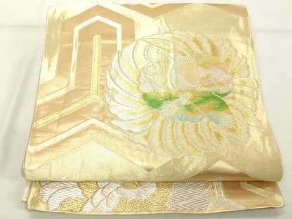 平和屋着物◎六通柄袋帯 飛鶴文 金銀糸 正絹 逸品 DABE7874cd