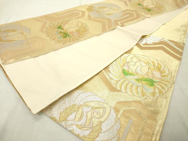 平和屋着物◎六通柄袋帯 飛鶴文 金銀糸 正絹 逸品 DABE7874cd