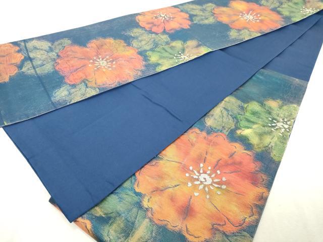 平和屋着物◎六通柄袋帯 草花文 金糸 引箔 正絹 逸品 DABE7875cd