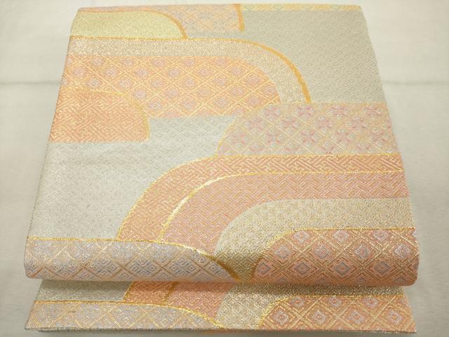 平和屋着物◎佐賀錦 六通柄袋帯 霞吉祥文 二重箔 金銀糸 正絹 逸品 DABE7881cd