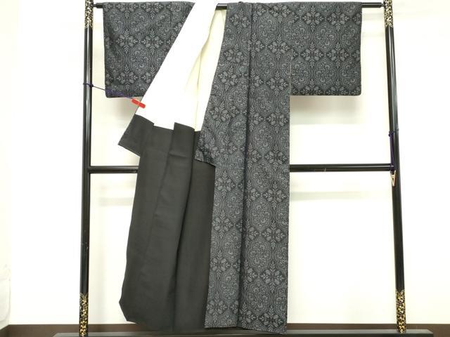 平和屋着物■本場大島紬 舞花文 反端付き 正絹 逸品 DABE7883cd
