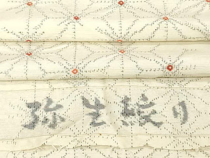 平和屋着物■上質な紬 弥生絞り 麻の葉文様 反端付き 正絹 逸品 DABE7884cd