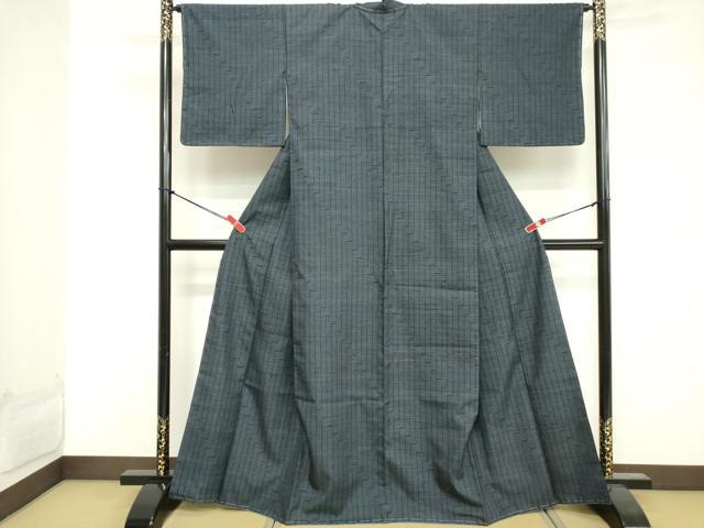 平和屋着物■上質な紬 幾何学文 正絹 逸品 未使用 DABE7886cd