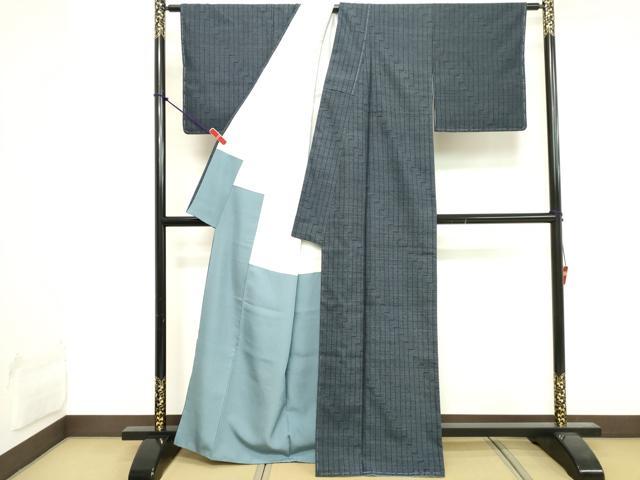 平和屋着物■上質な紬 幾何学文 正絹 逸品 未使用 DABE7886cd