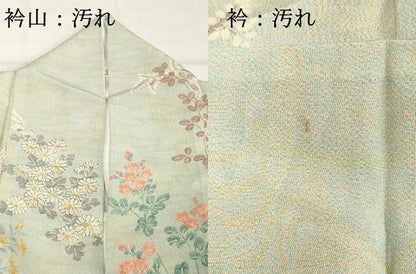 平和屋着物■訪問着 草花文 鬼しぼ縮緬 正絹 逸品 DABE7899cd