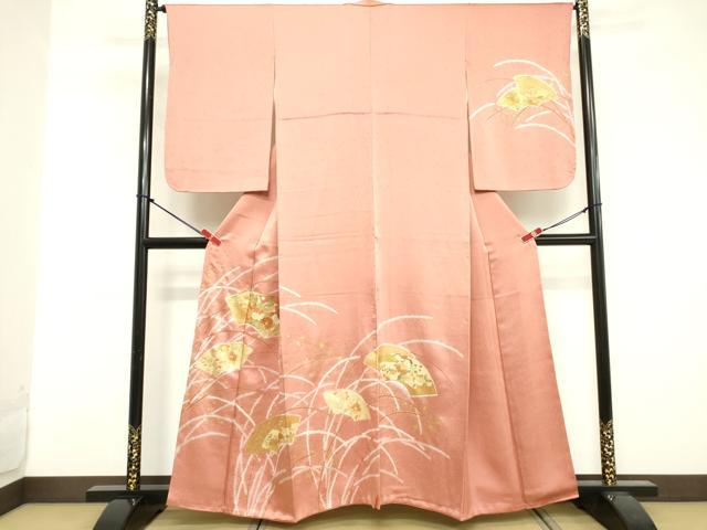 平和屋着物■訪問着 駒刺繍 地紙花文 金彩 正絹 逸品 DABE7904cd