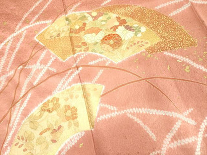 平和屋着物■訪問着 駒刺繍 地紙花文 金彩 正絹 逸品 DABE7904cd