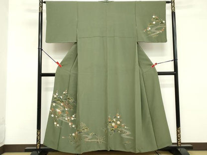 平和屋着物■訪問着 風景文 松竹梅 金彩 正絹 逸品 DABE7905cd