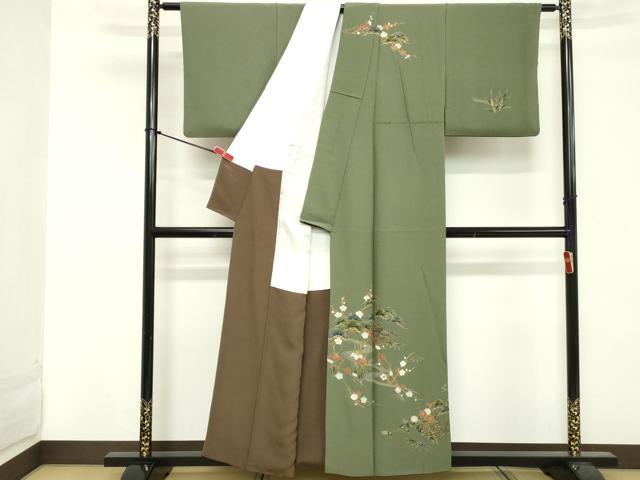 平和屋着物■訪問着 風景文 松竹梅 金彩 正絹 逸品 DABE7905cd