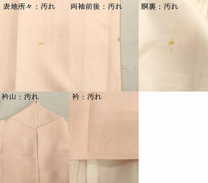 平和屋着物■上質な色無地 草葉地紋 桜色 正絹 逸品 DABE7906cd