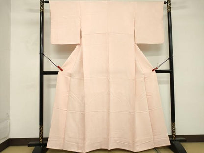 平和屋着物■上質な色無地 草葉地紋 桜色 正絹 逸品 DABE7906cd