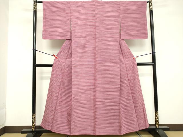 平和屋着物■上質な紬 横段文 正絹 逸品 DABE7916cd