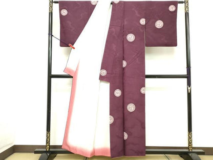平和屋着物■上質な小紋 絵皿文 正絹 逸品 DABE7919cd