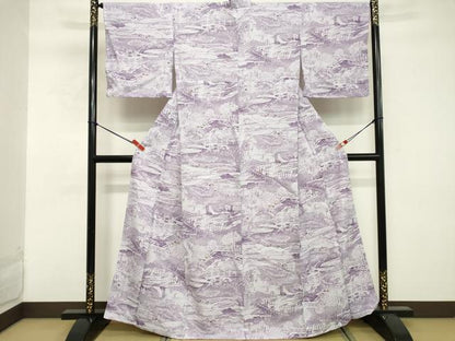 平和屋着物■上質な小紋 風景文 洗える着物 未使用 DABE7924cd