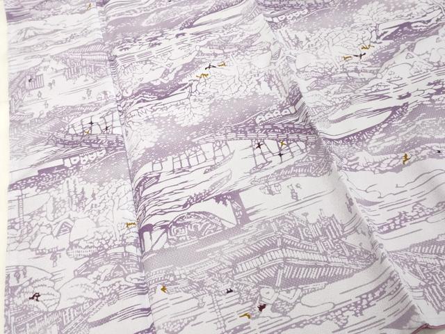 平和屋着物■上質な小紋 風景文 洗える着物 未使用 DABE7924cd