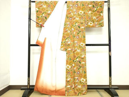 平和屋着物■上質な小紋 手描き 花鳥文 正絹 逸品 DABE7935cd