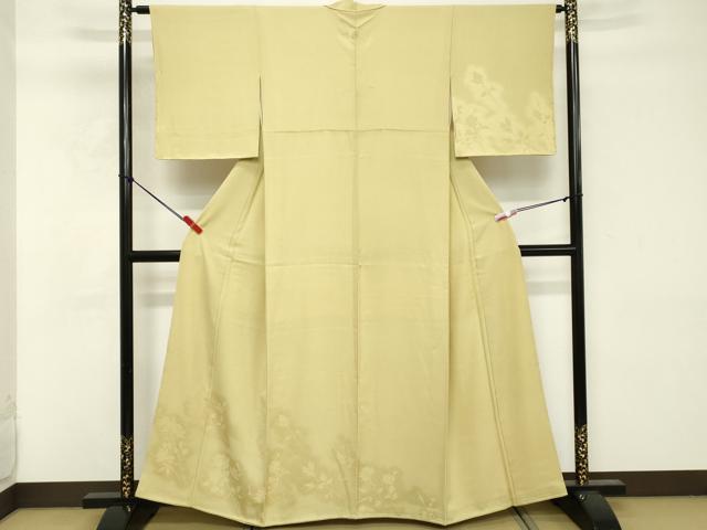平和屋着物■無地絵羽訪問着 草花地紋 蒸栗色 正絹 逸品 DABE7940cd