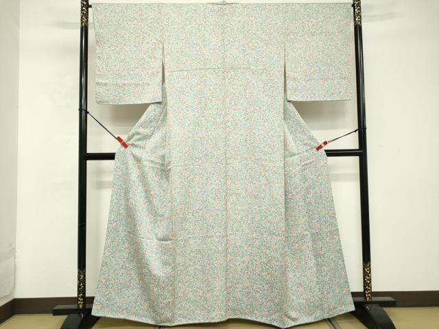平和屋着物■上質な小紋 更紗花文 正絹 逸品 DABE7941cd