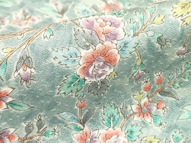 平和屋着物■上質な小紋 更紗花文 正絹 逸品 DABE7941cd