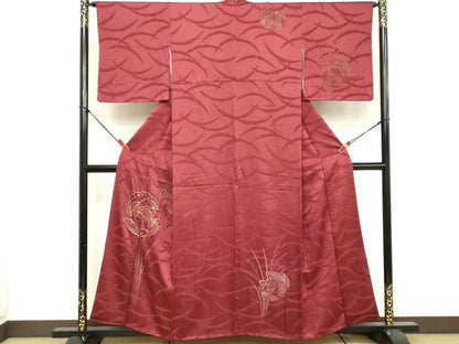 平和屋着物■訪問着 駒刺繍 花蝶文 正絹 逸品 DABE7943cd