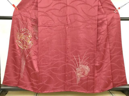 平和屋着物■訪問着 駒刺繍 花蝶文 正絹 逸品 DABE7943cd