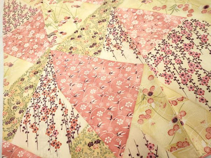 平和屋着物■上質な小紋 型染め 切嵌花文 正絹 逸品 DABE7946cd