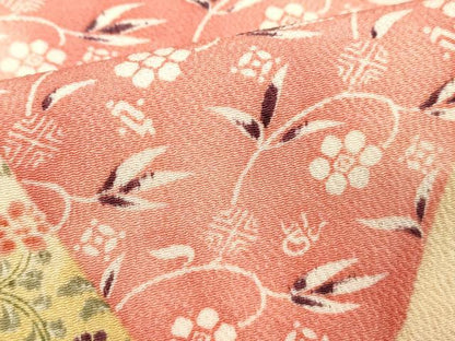 平和屋着物■上質な小紋 型染め 切嵌花文 正絹 逸品 DABE7946cd