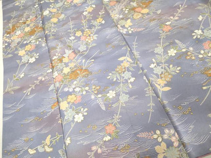 平和屋着物■上質な小紋 流水枝花文 暈し染め 金彩 正絹 逸品 DABE7947cd