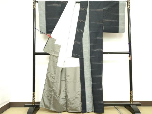 平和屋着物■上質な紬 横段文 正絹 逸品 DABE7949cd
