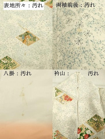 平和屋着物■上質な小紋 花菱文 金彩 正絹 逸品 DABE7960cd