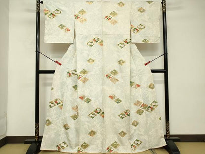 平和屋着物■上質な小紋 花菱文 金彩 正絹 逸品 DABE7960cd