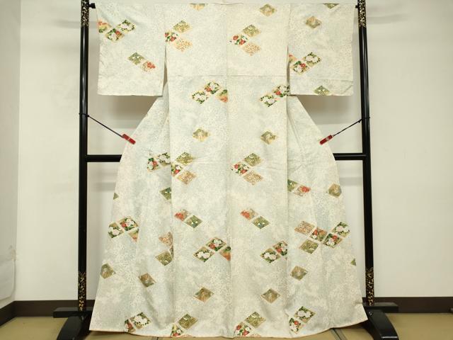 平和屋着物■上質な小紋 花菱文 金彩 正絹 逸品 DABE7960cd