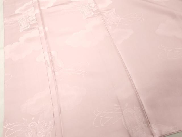平和屋着物■上質な色無地 御所車地紋 薄桜色 正絹 逸品 DABE7962cd