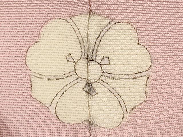 平和屋着物■上質な色無地 御所車地紋 薄桜色 正絹 逸品 DABE7962cd